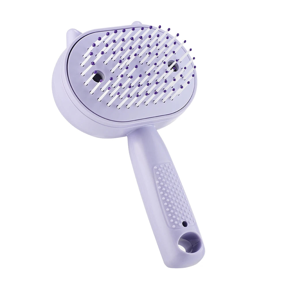 Electric Mist Spray Scalp Massager & Detangling Hair Brush with LED Light