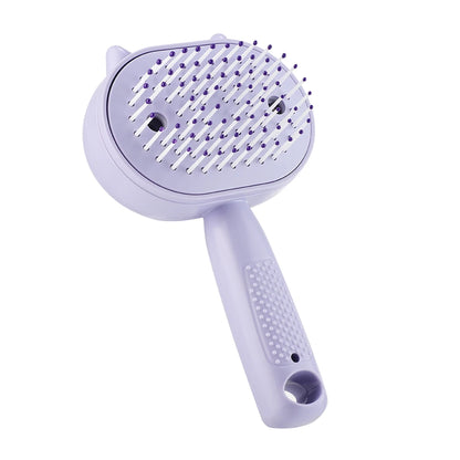 Electric Mist Spray Scalp Massager & Detangling Hair Brush with LED Light