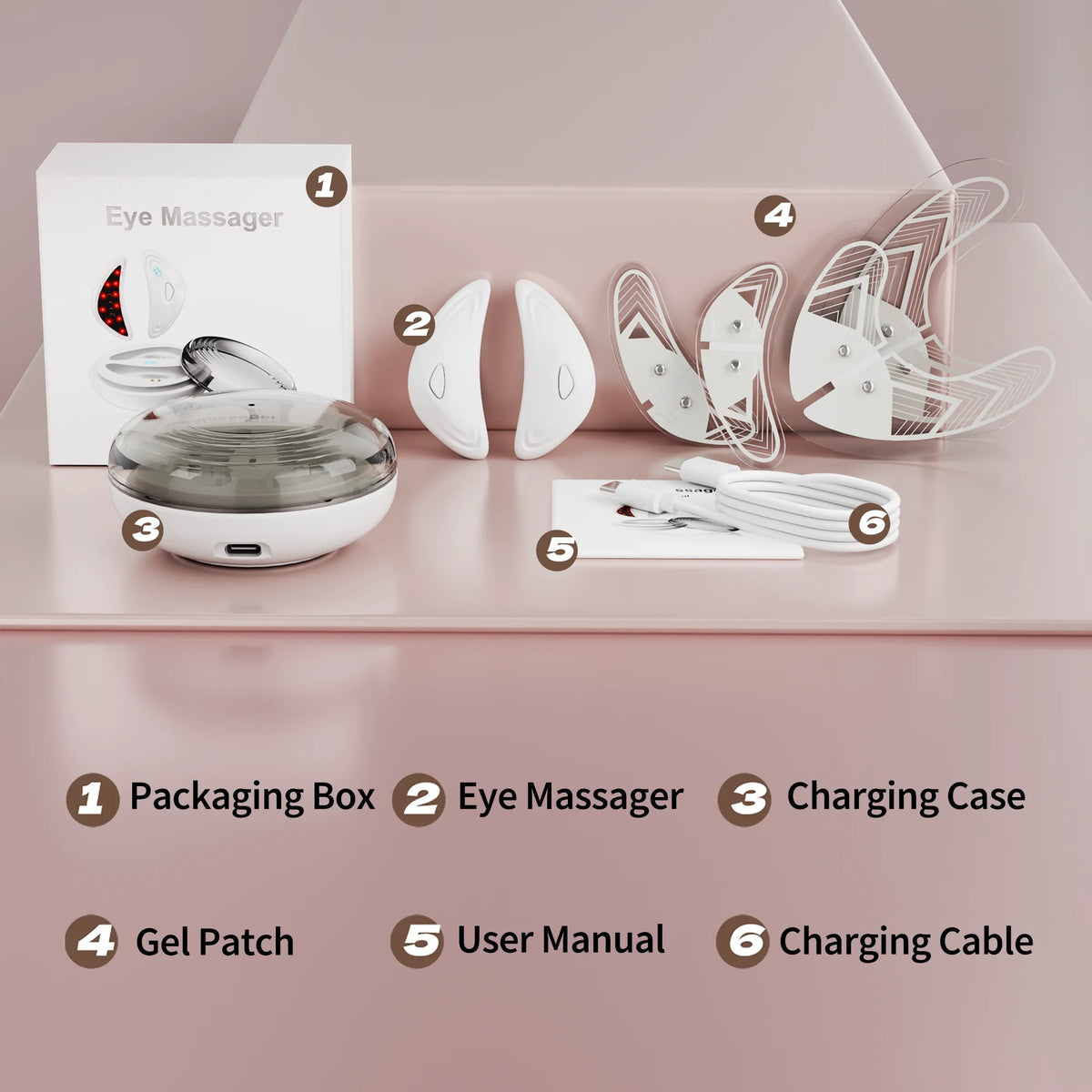 Microcurrent Red Light Under Eye Massager for Dark Circles and Puffiness