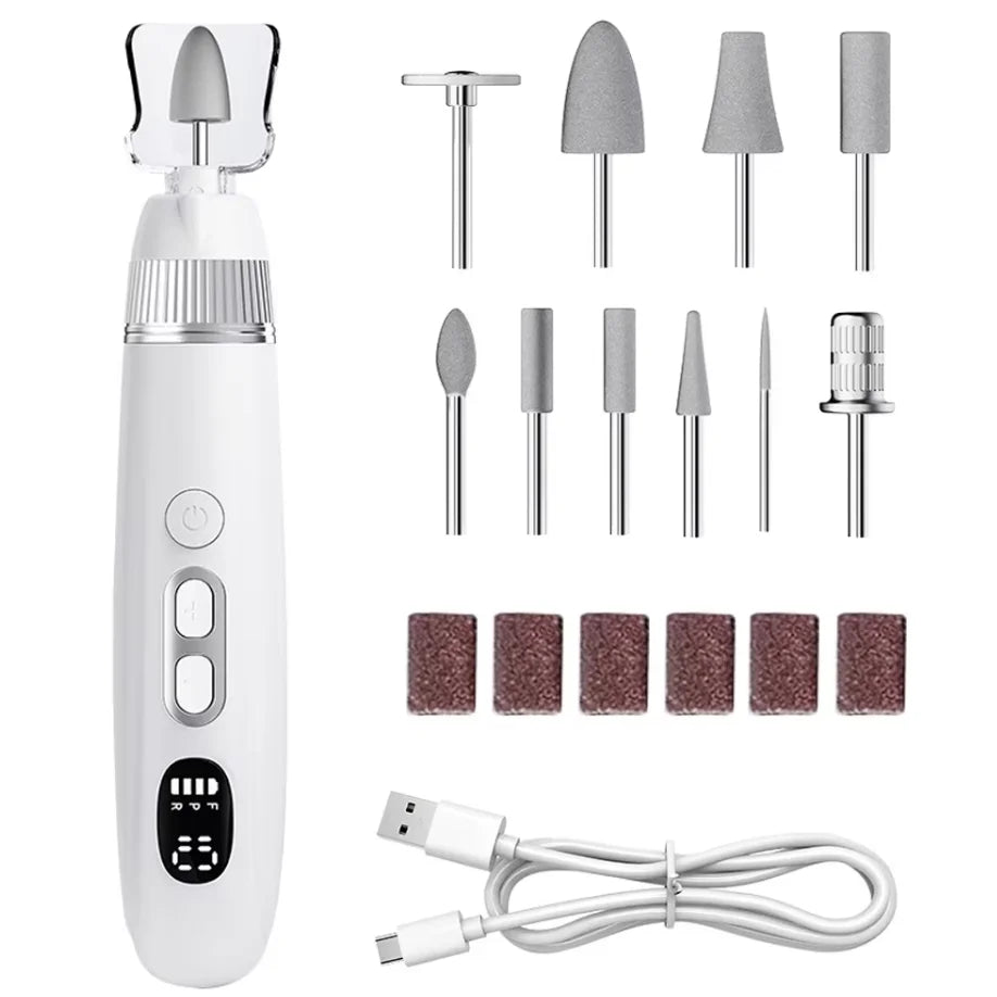Professional Electric Nail Drill Set - Cordless Manicure & Pedicure File - 21