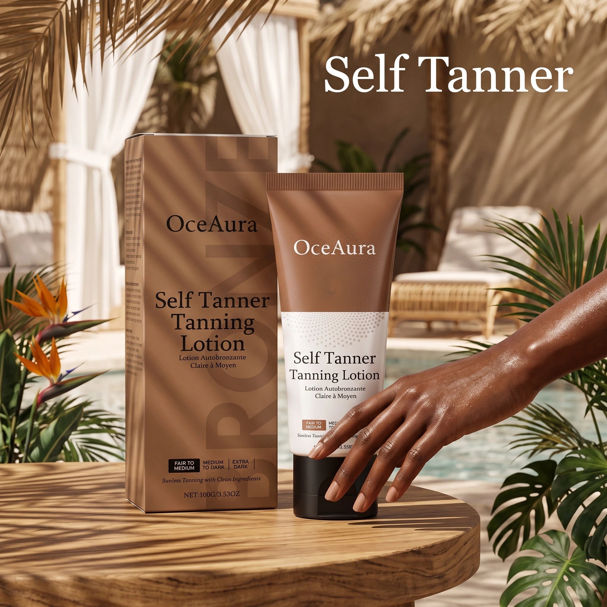 Natural Bronze Gradual Self Tanning Lotion for Face and Body Sunless Tan - 6