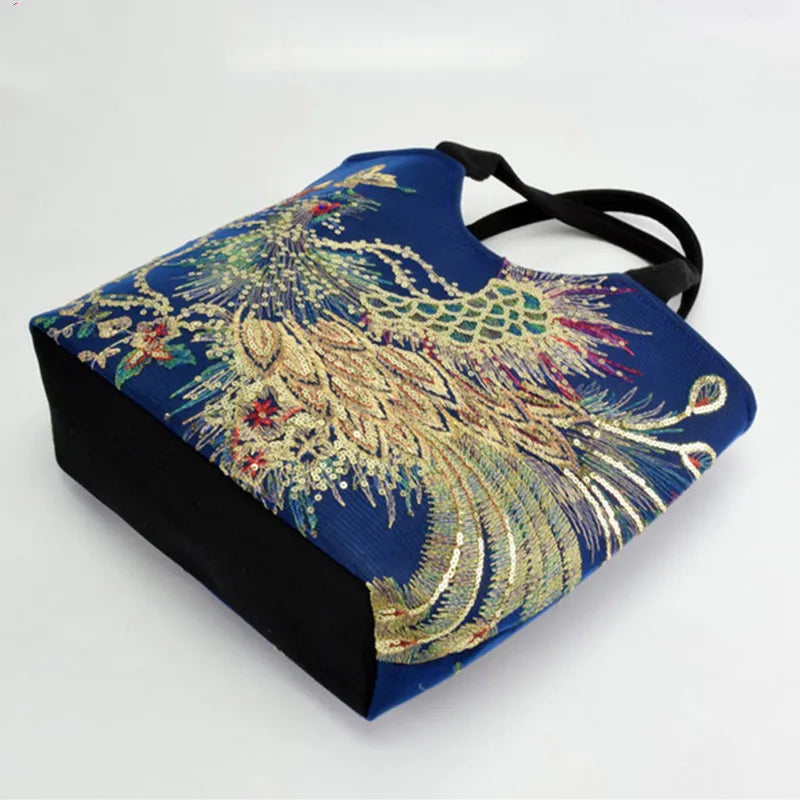 Luxury Boho Peacock Tote
