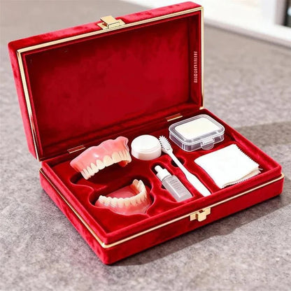 Natural Cosmetic Denture Set - Realistic Upper & Lower Teeth for Instant Smile