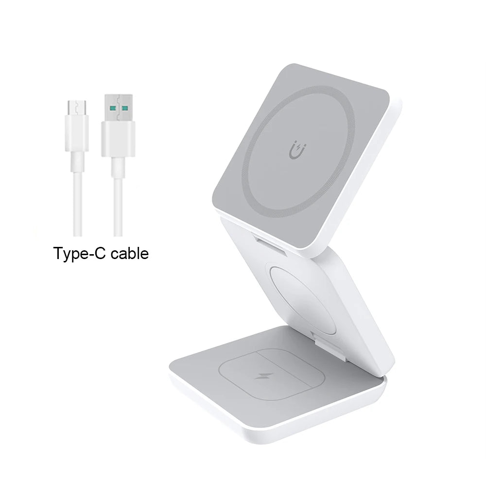 3-in-1 Foldable Magnetic Wireless Charging Station for Apple Devices