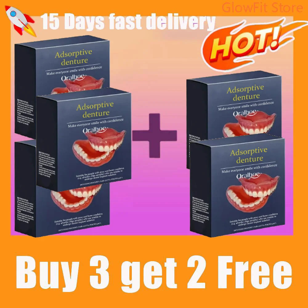 Natural Silicone Denture Set - Comfortable Fake Teeth for Instant Smile & Oral Beauty - 8