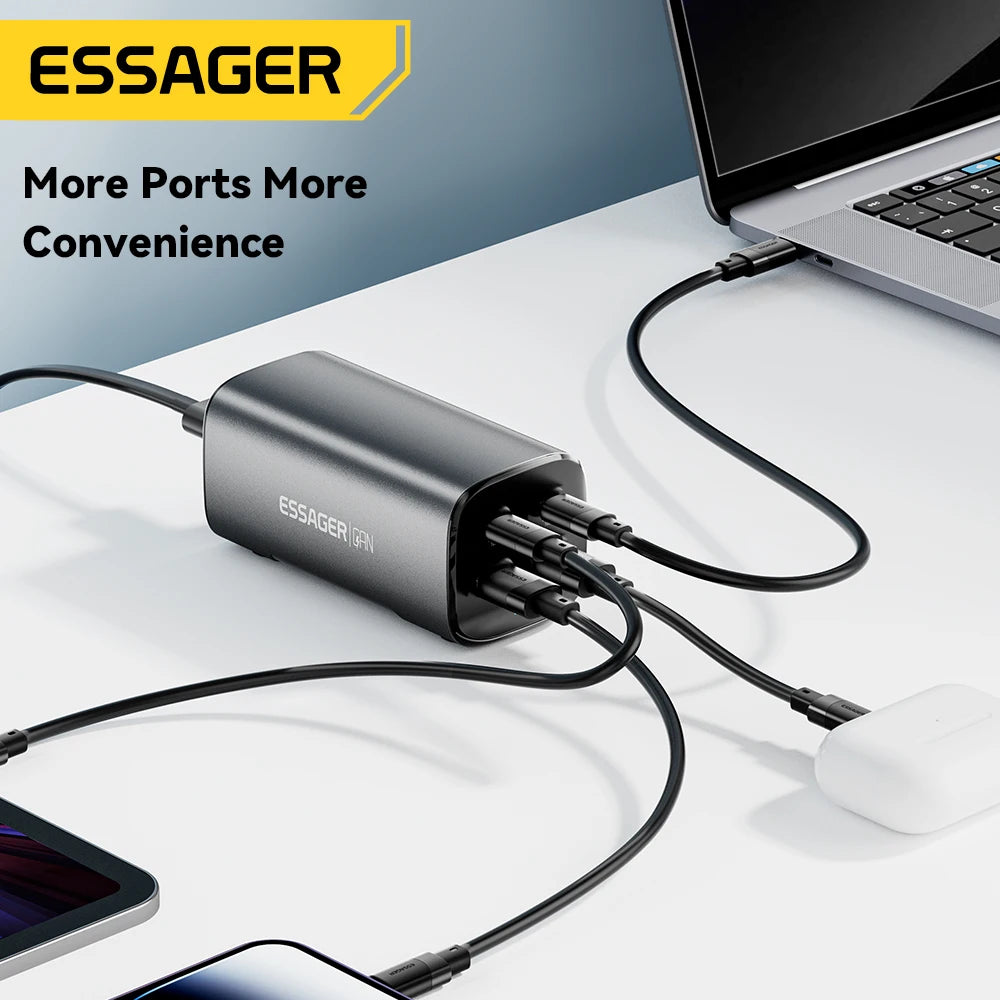 100W GaN Desktop Fast Charger - 4-Port USB-C PD Charging Station
