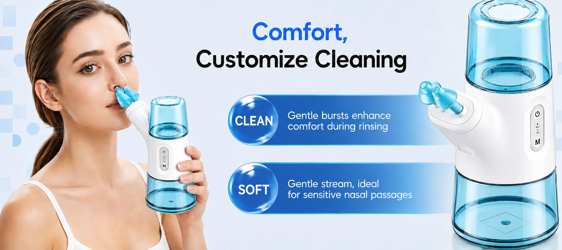 Portable Electric Nasal Irrigator - Rechargeable Sinus Rinse Device - 11
