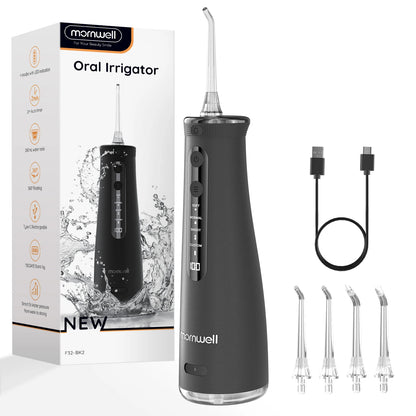 Electric Cordless Water Flosser - Portable Oral Irrigator with 4 Cleaning Modes