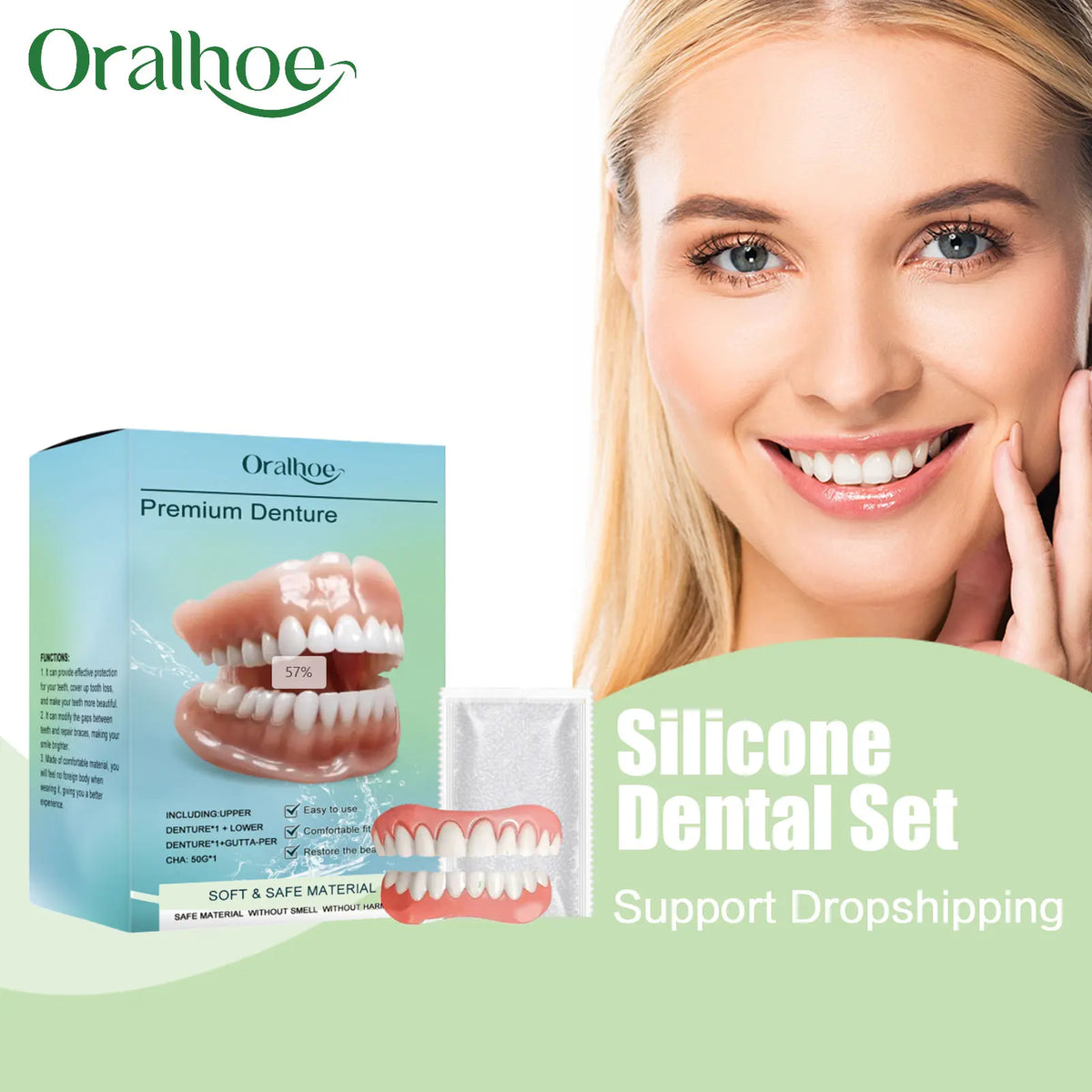 Temporary Silicone Dental Veneers - Custom Fit Comfortable False Teeth Set