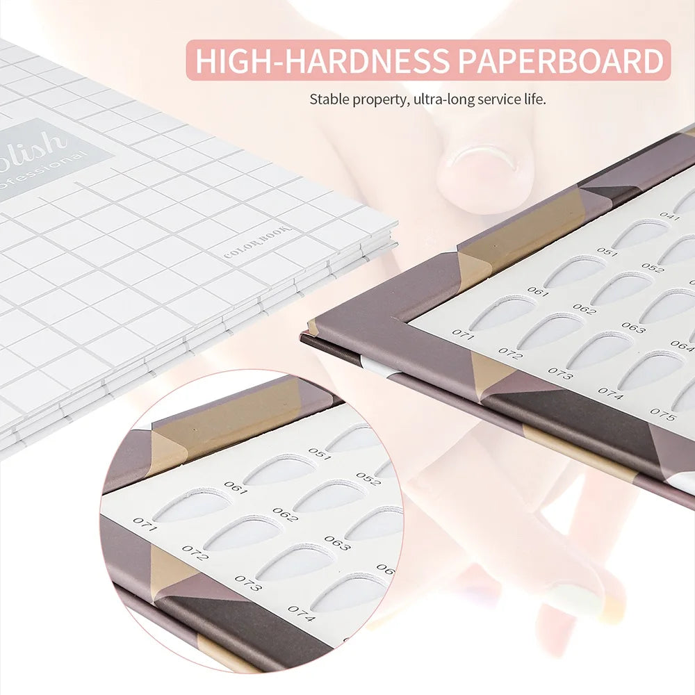 160 Colors Nail Swatch Book & False Nail Tips Display Chart - 9