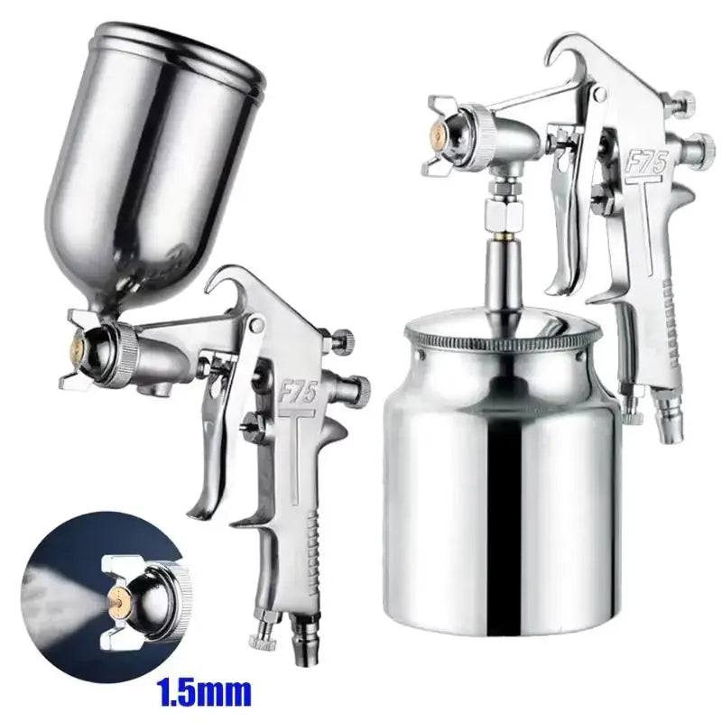 F-75 Professional Pneumatic Air Spray Gun 1.5mm Nozzle for Paint & Furniture - 1