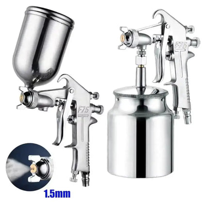 F-75 Professional Pneumatic Air Spray Gun 1.5mm Nozzle for Paint & Furniture