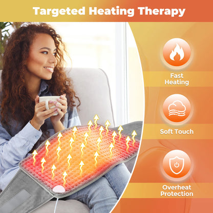 Electric Heating Waist Belt - Adjustable Lumbar & Back Pain Relief Thermal Pad