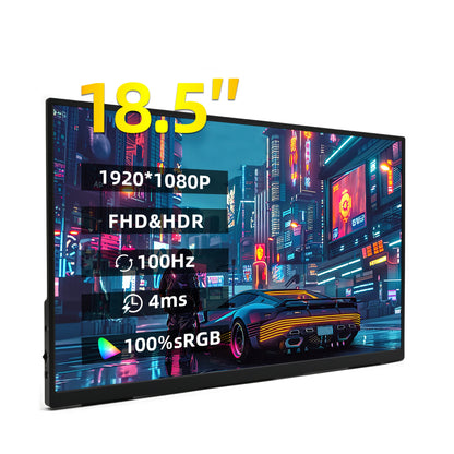 18-Inch 100Hz Portable Monitor 1080P FHD HDR IPS Travel Display