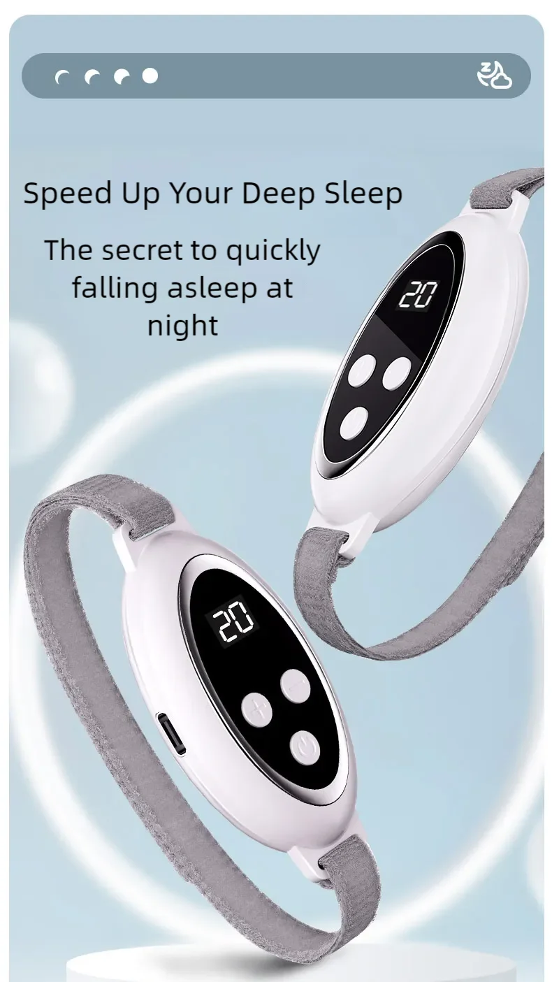 Microcurrent Pulse Sleep Aid Device - Portable Insomnia & Anxiety Relief - 7