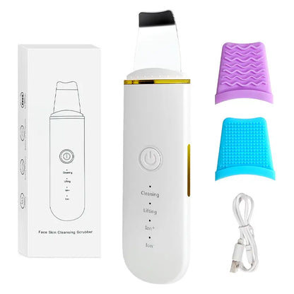 Ultrasonic Face Skin Scrubber - Deep Pore Cleansing & Blackhead Remover Spatula