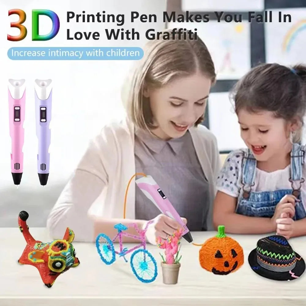 3D Printing Pen for Kids - Creative DIY Drawing Tool with LED Display & Temperature Control - 2