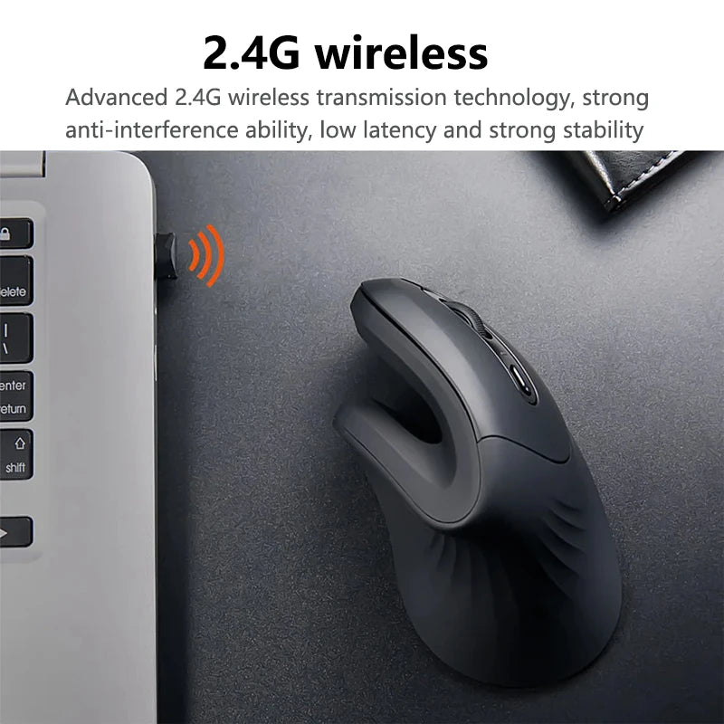 Ergonomic Vertical Wireless Mouse - Silent 6-Button Optical Office Mouse - 1