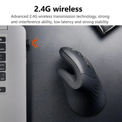 Ergonomic Vertical Wireless Mouse - Silent 6-Button Optical Office Mouse
