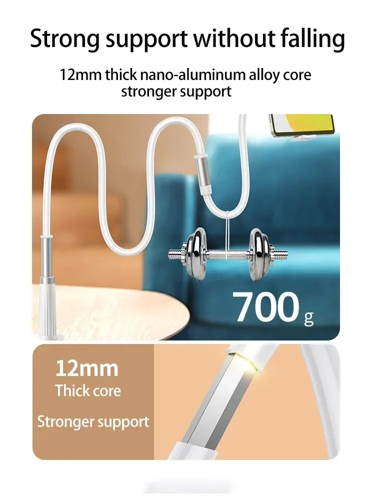360° Flexible Lazy Phone Holder - Adjustable Desktop & Bed Mount Stand - 6