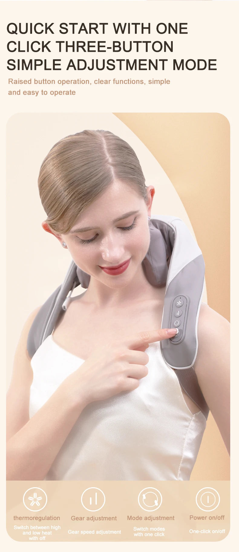 Wireless 6D Deep Tissue Neck & Shoulder Kneading Massager with Heat - 15