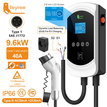 Smart EV Wallbox Charger - 12kW Type 1 Charging Station with App Control