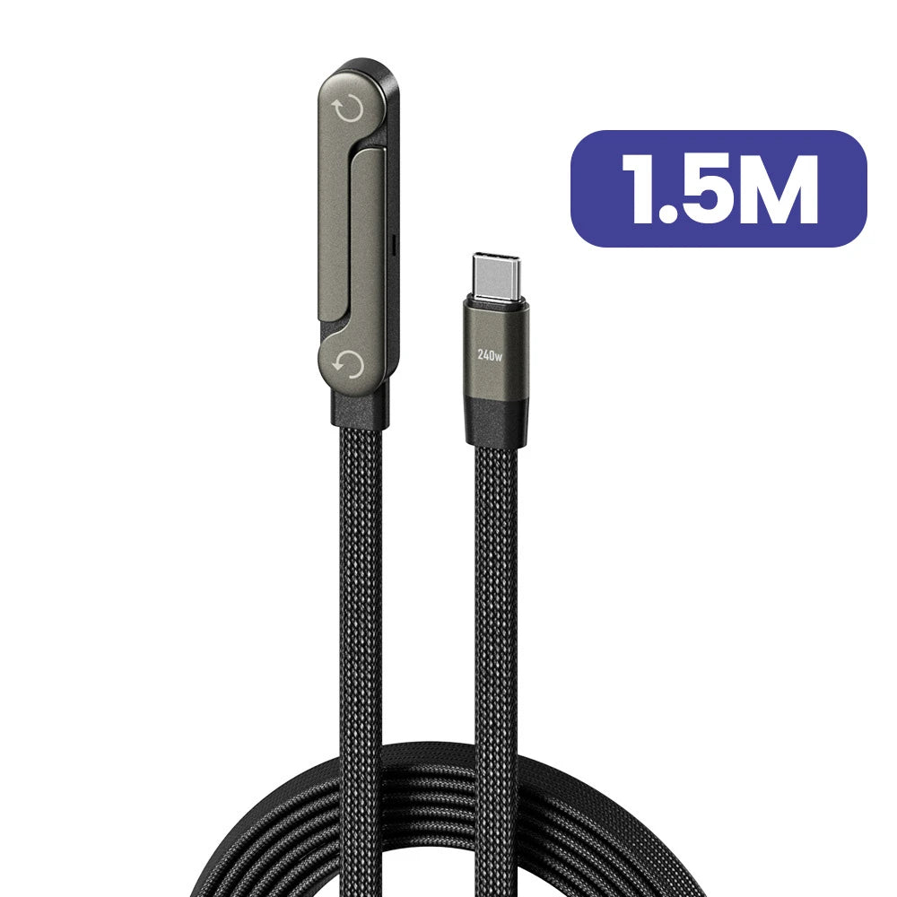 240W USB-C to USB-C Fast Charging Cable with Built-in Desktop Phone Holder - 16