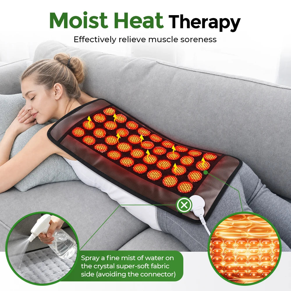 Jade Stone Heating Pad - Double Sided Heated Seat Cushion for Back & Body Pain - 12