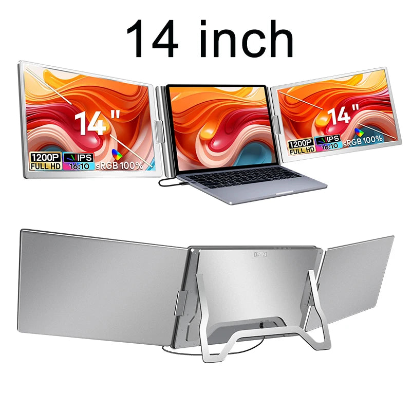 Dual Screen Laptop Monitor Extender - FHD Portable Sub-Monitor for PC - 28
