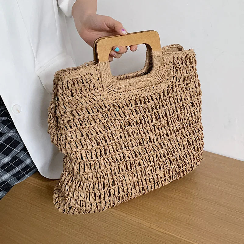 Luxury Woven Straw Beach Tote