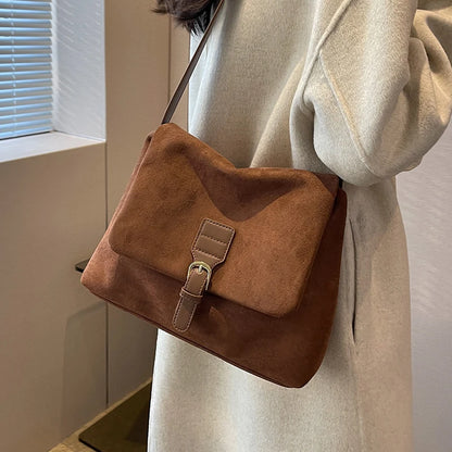 Luxury Vintage Suede Hobo Bag