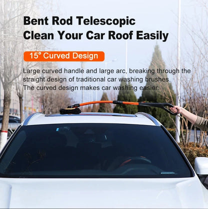 Telescoping Car Wash Mop with Curved Handle & Rotating Head