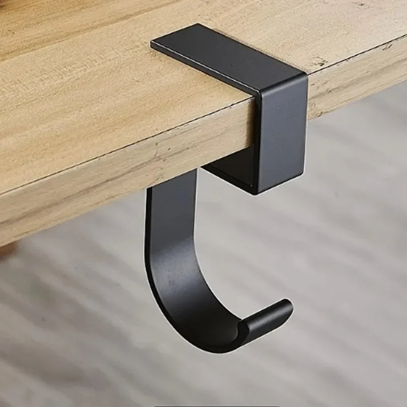Universal Aluminum Desk Hook: Headphone Stand & Portable Bag Hanger - 23