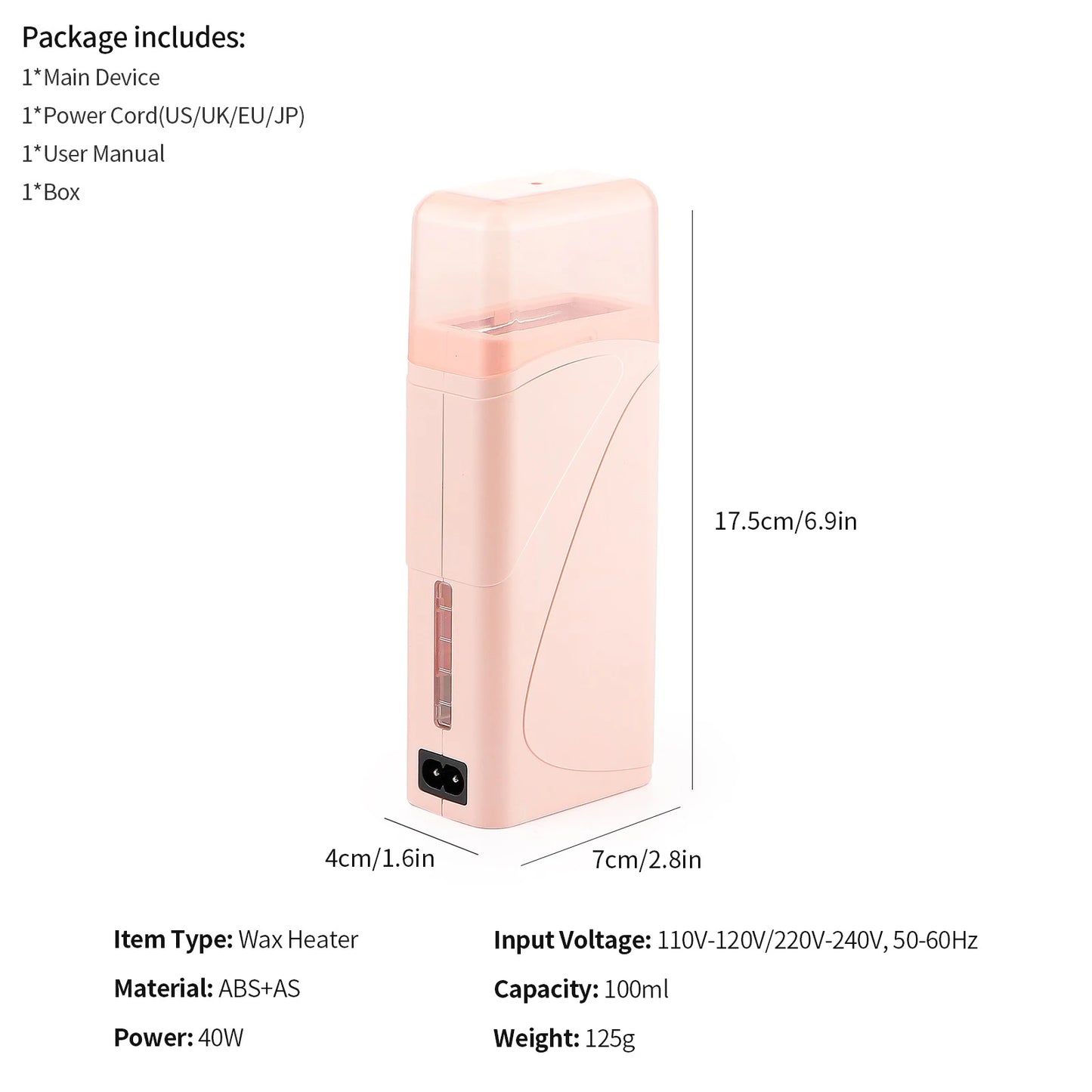 Electric Roll-On Wax Heater - Portable Hair Removal Warmer
