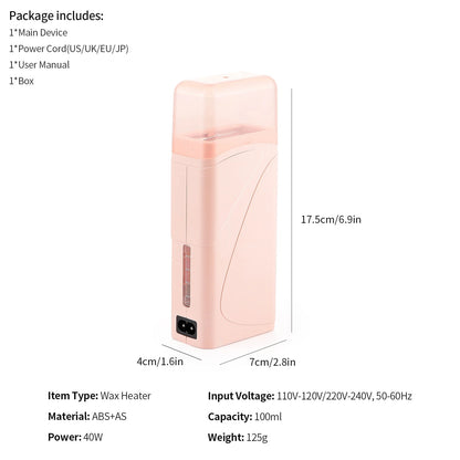 Electric Roll-On Wax Heater - Portable Hair Removal Warmer