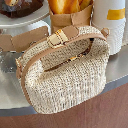 Luxury Woven Straw Bucket Bag