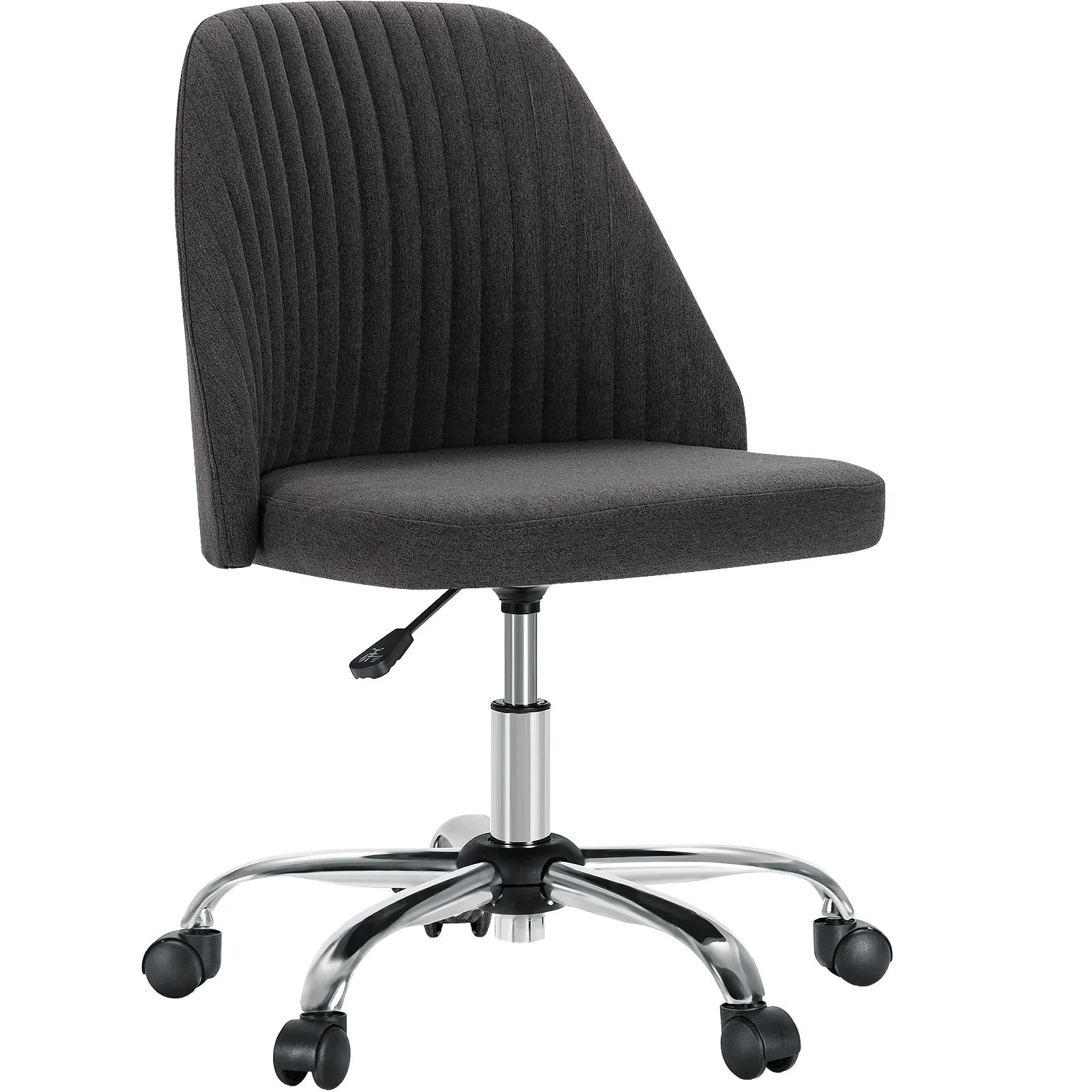 Modern Armless Swivel Desk Chair - Adjustable Height Vanity Task Chair - 12