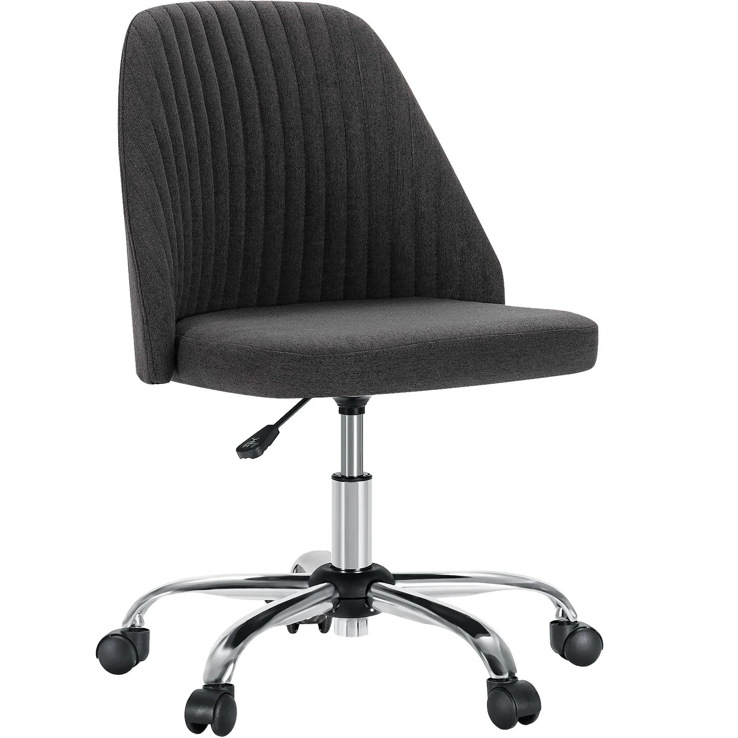 Modern Armless Swivel Desk Chair - Adjustable Height Vanity Task Chair