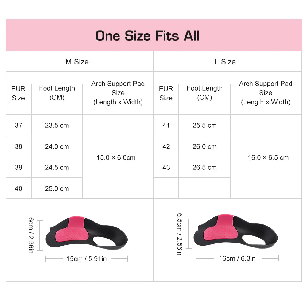 Orthopedic Arch Support Insoles for Flat Feet & Corrective Pain Relief