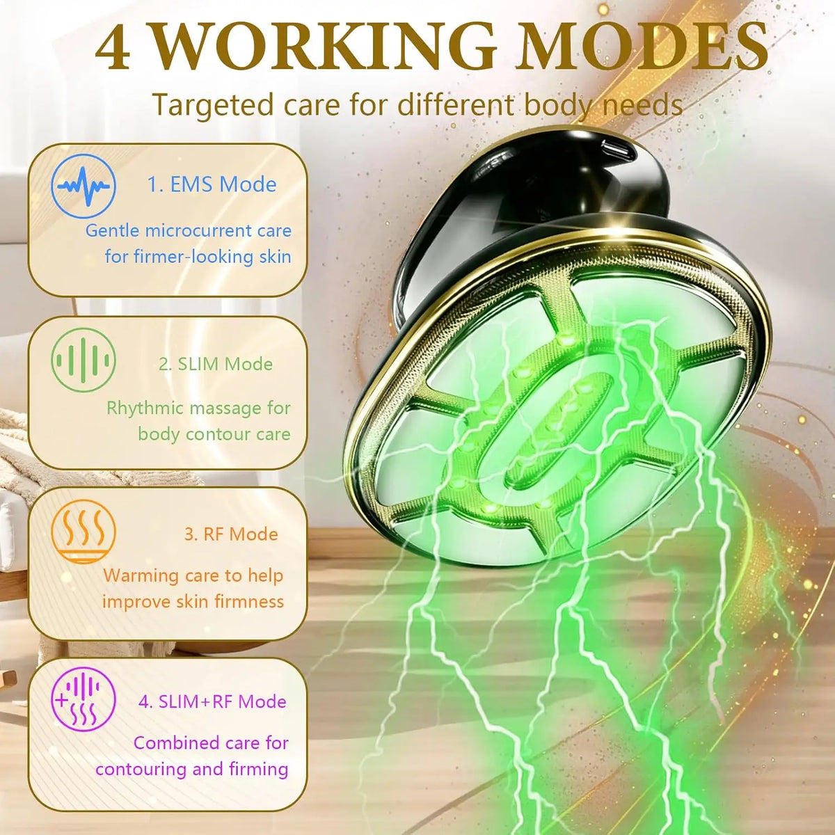 4-in-1 Body Sculpting & Cellulite Massager with LED Photon & EMS Therapy