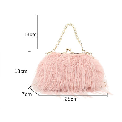 Luxury Plush Pearl Handbag