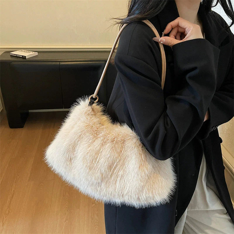 Luxury Plush Fur Shoulder Bag