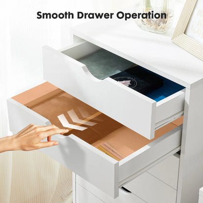 7-Drawer Rolling Storage Dresser - Mobile Wood Cabinet for Office & Bedroom