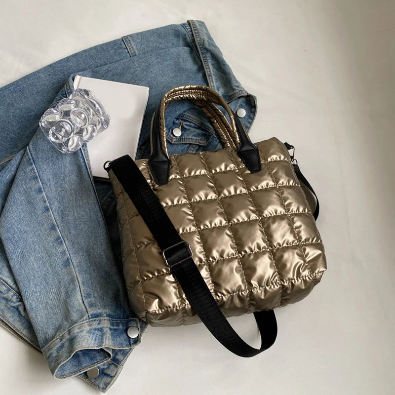 Luxury Quilted Puffy Tote Bag