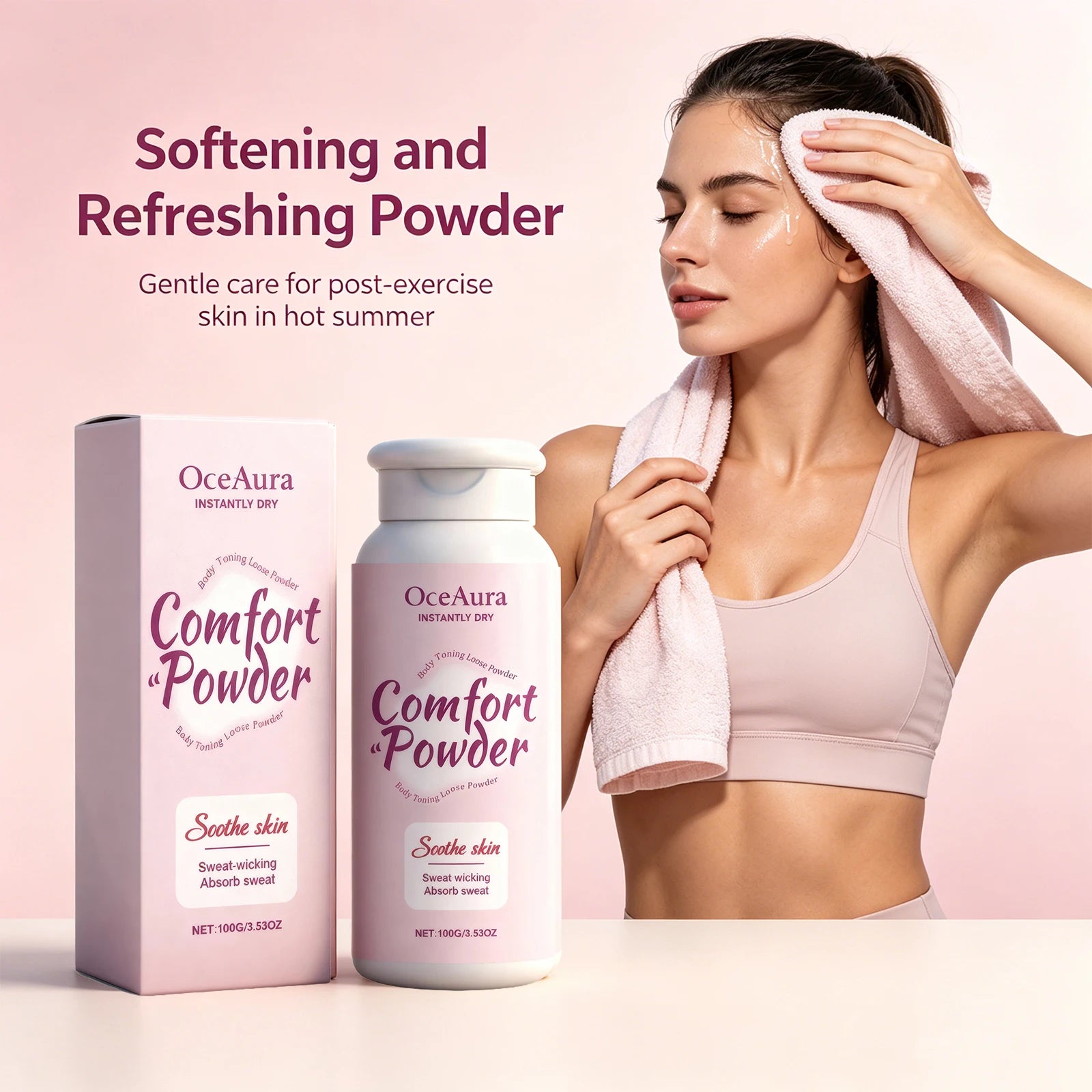 Instant Cooling Body Powder – Sweat-Wicking Anti-Chafe Skin Soothing Powder - 1