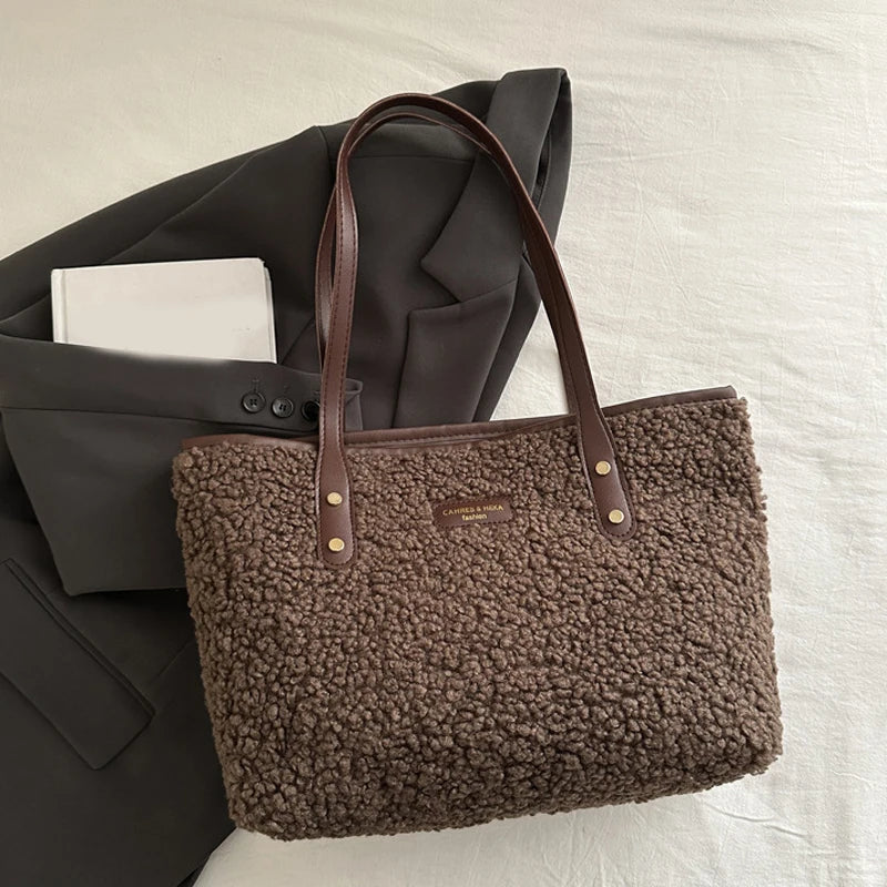 Luxury Lamb Wool Tote Bag