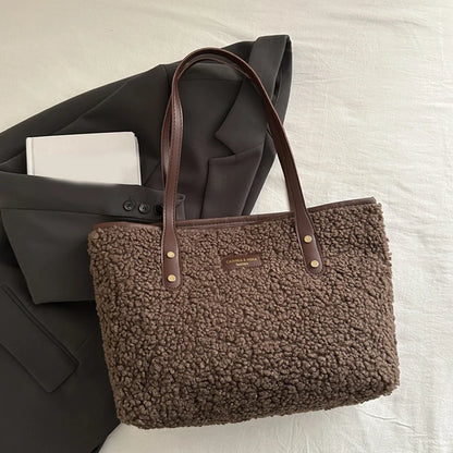 Luxury Lamb Wool Tote Bag