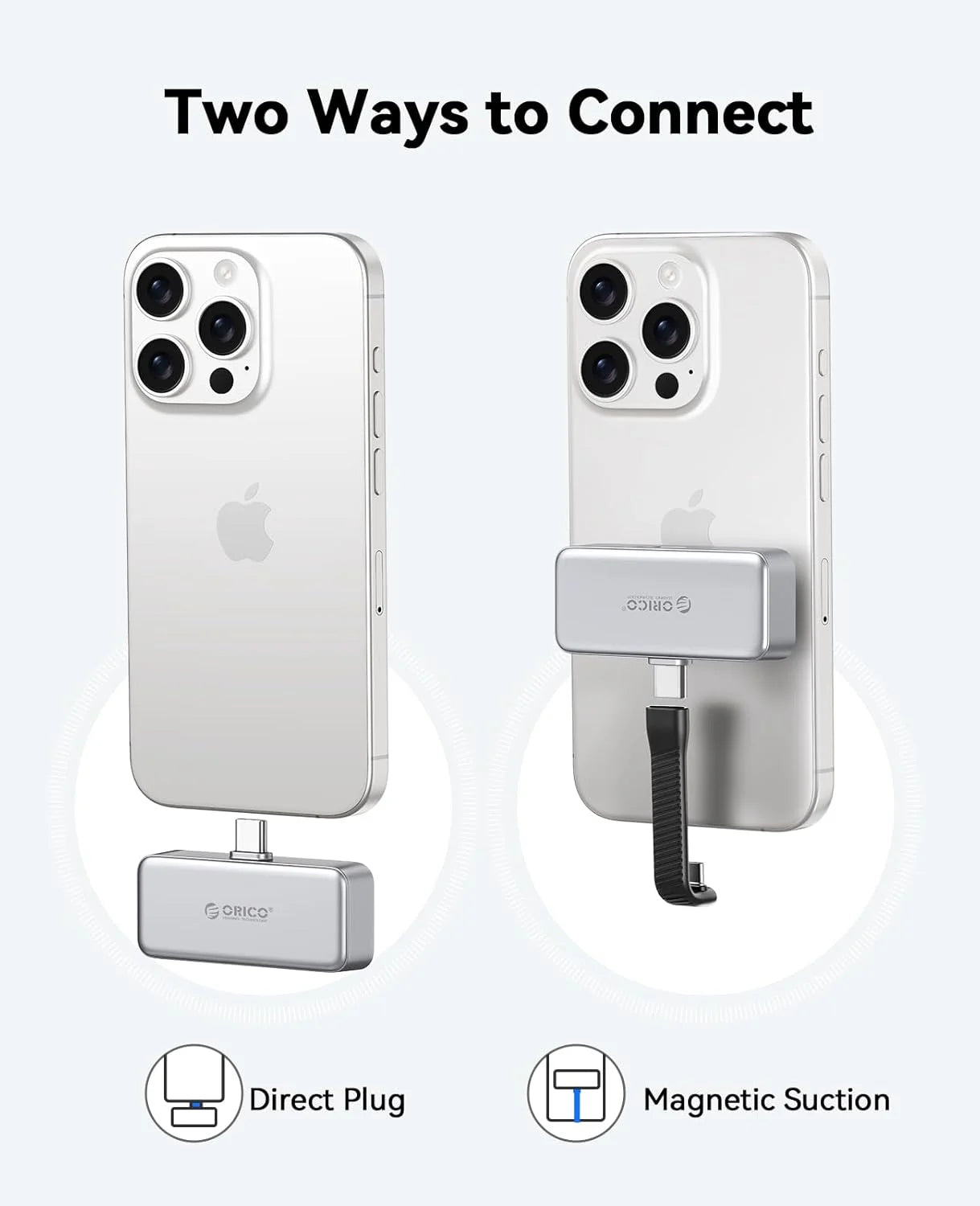 ORICO Mini Portable SSD 256GB - PD 100W Fast Charging for iPhone & Mac