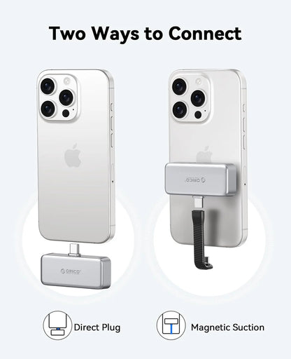 ORICO Mini Portable SSD 256GB - PD 100W Fast Charging for iPhone & Mac