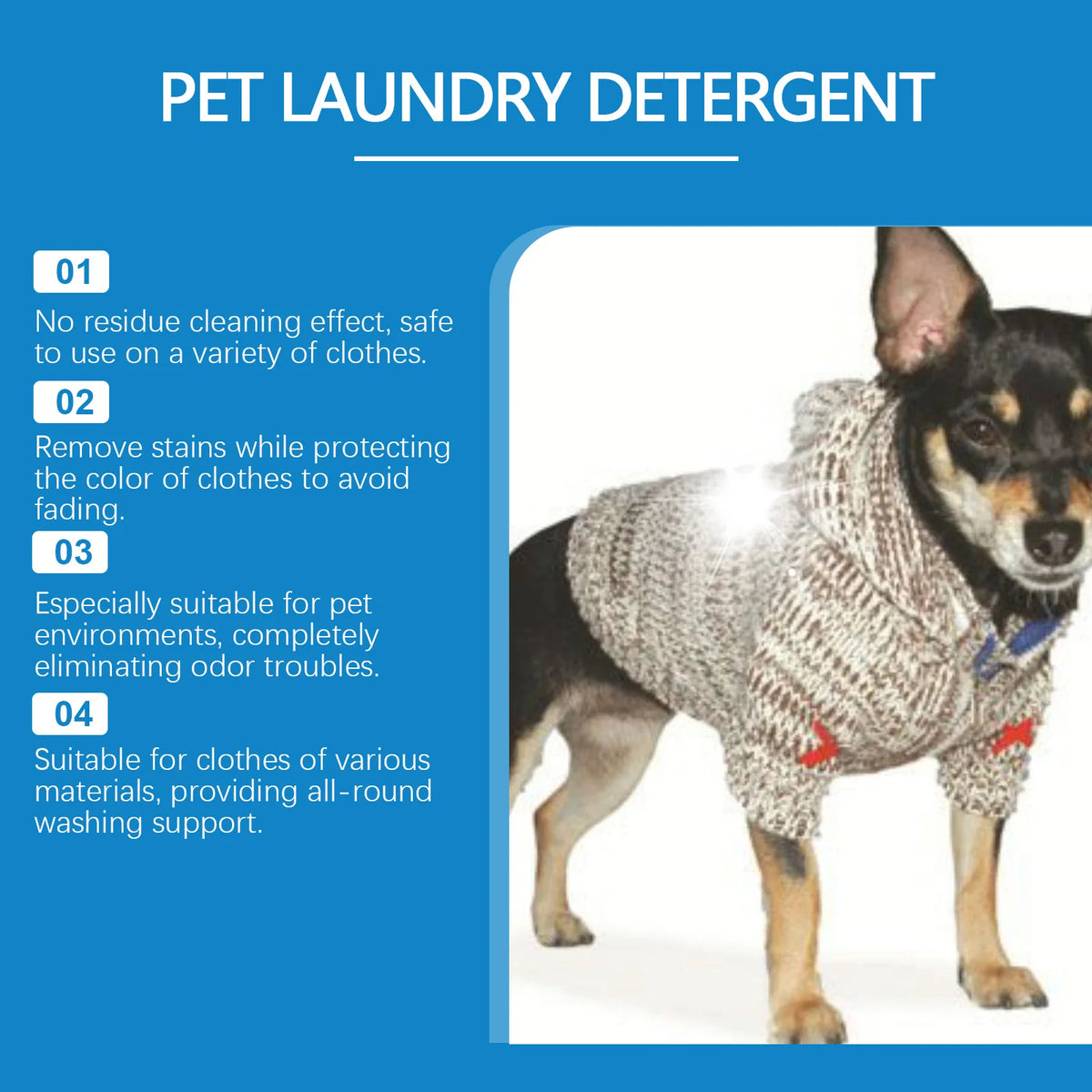 Pet Laundry Stain & Odor Remover Enzyme Detergent Powder for Bedding and Clothing